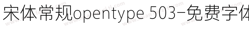 宋体常规opentype 503字体转换